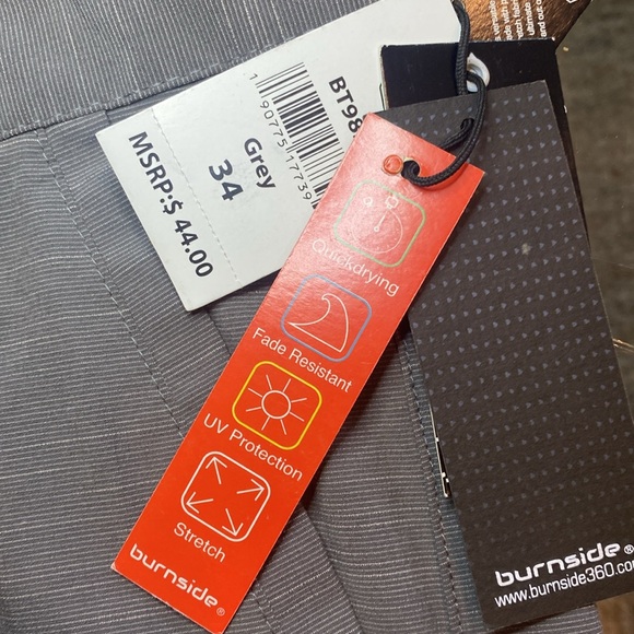 NWT Burnside 360 Hybrid Land & Sea Mens Shorts 34 Stretch quick dry, Grey NWT - Picture 6 of 14